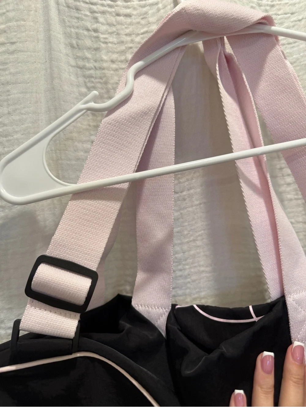 Victoria's Secret PINK Weekender Barrel Duffel Gym Bag Black Pink Script NWT